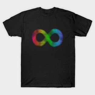 Autism. Neurodiversity Symbol. Rainbow Infinity Loop. T-Shirt